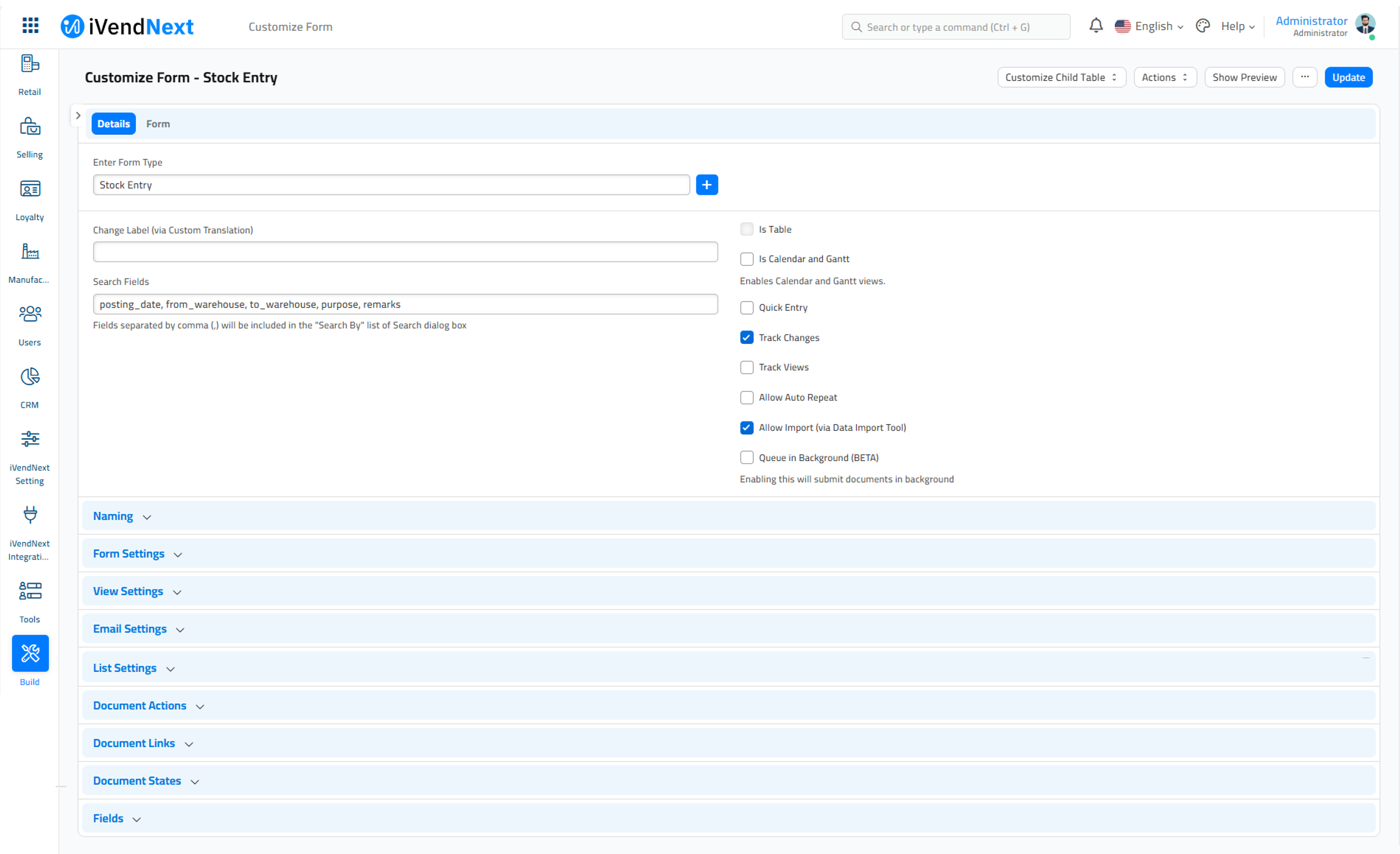 Customize Form - Stock Entry